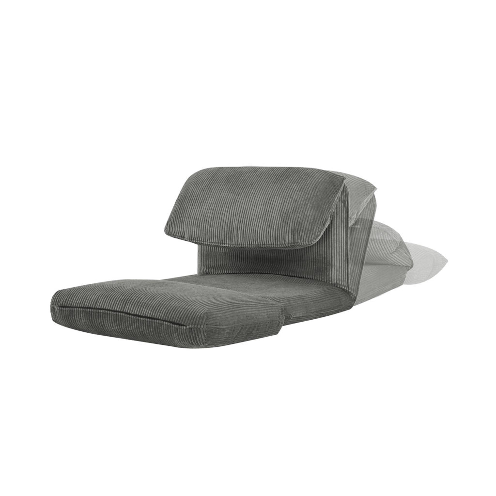 Poltrona convertibile velluto a coste grosse coste 1 posto, grigio