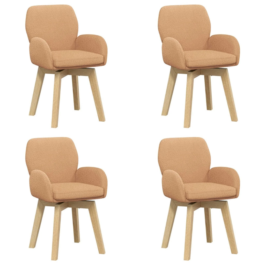 Sedie da pranzo girevoli 4 pz Bouclé Beige 54 x 58 x 87 cm 3428288