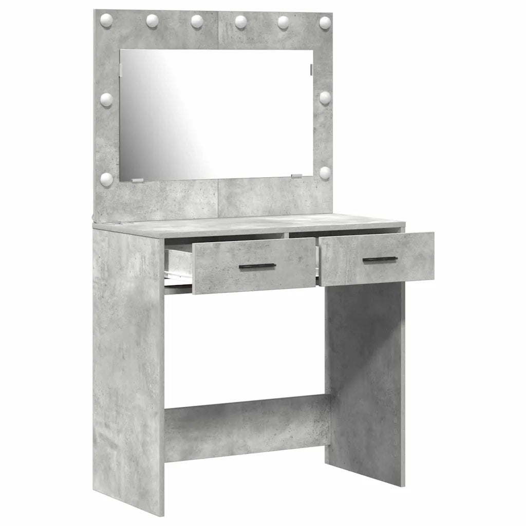 Tavolo da Trucco con cassetto Grigio cemento 78,5 x 41 x 135 cm 865031