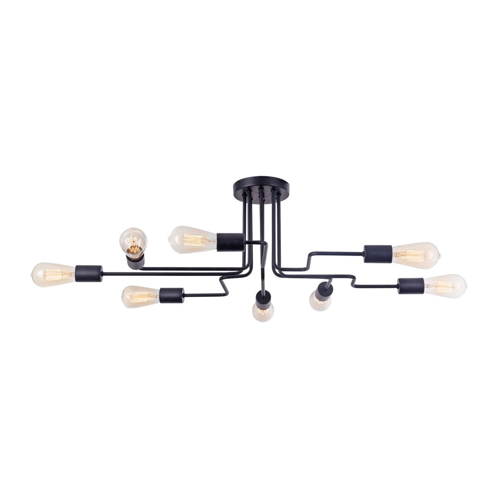 Plafoniera Moderna Gilbert Metallo Nero 8 Luci
