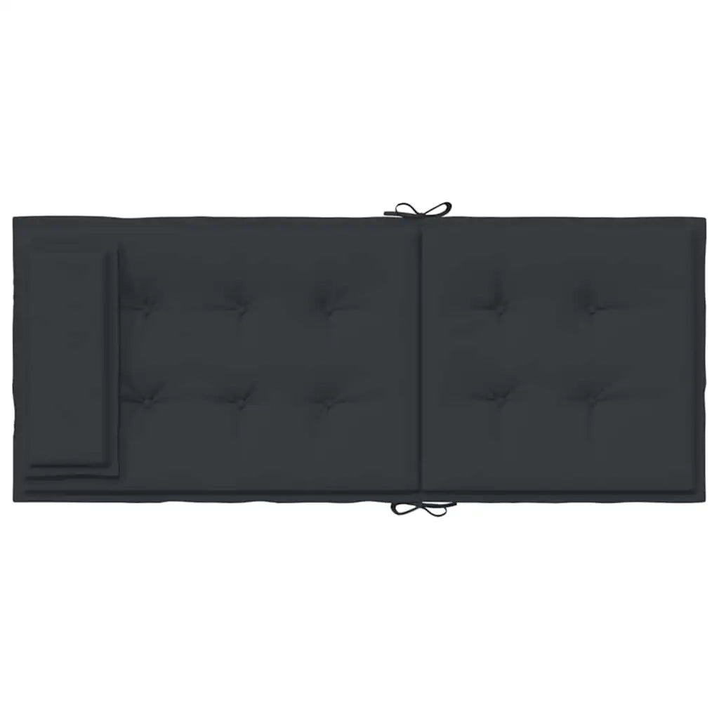 Cuscini per Sedia con Schienale Alto 2pz Nero in Tessuto Oxford