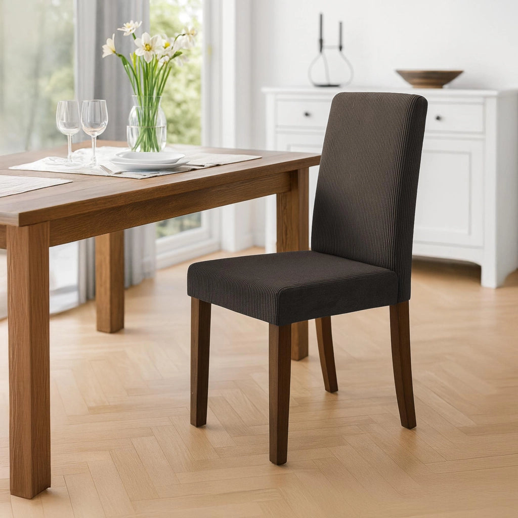 Set di 2 sedie per sala da pranzo Ina Cord anticate scure 3