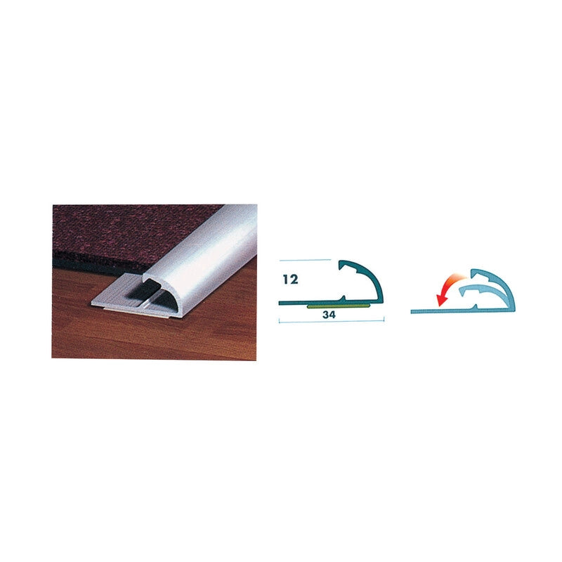 CONF. 2 PROFILI ALLUMINIO PASSATOIA 67 CM ARG