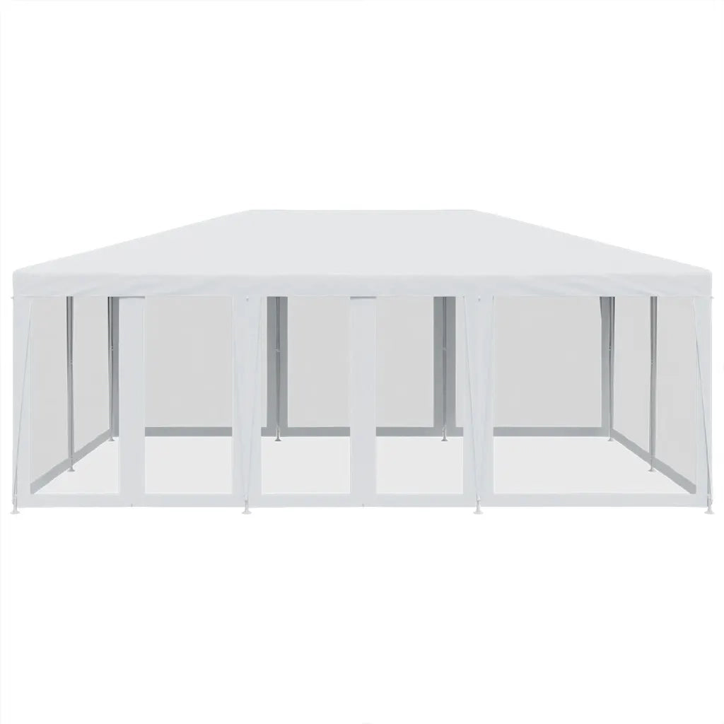 Tenda per Feste con 10 Pareti Laterali in Rete Bianca 6x4m HDPE 4010066