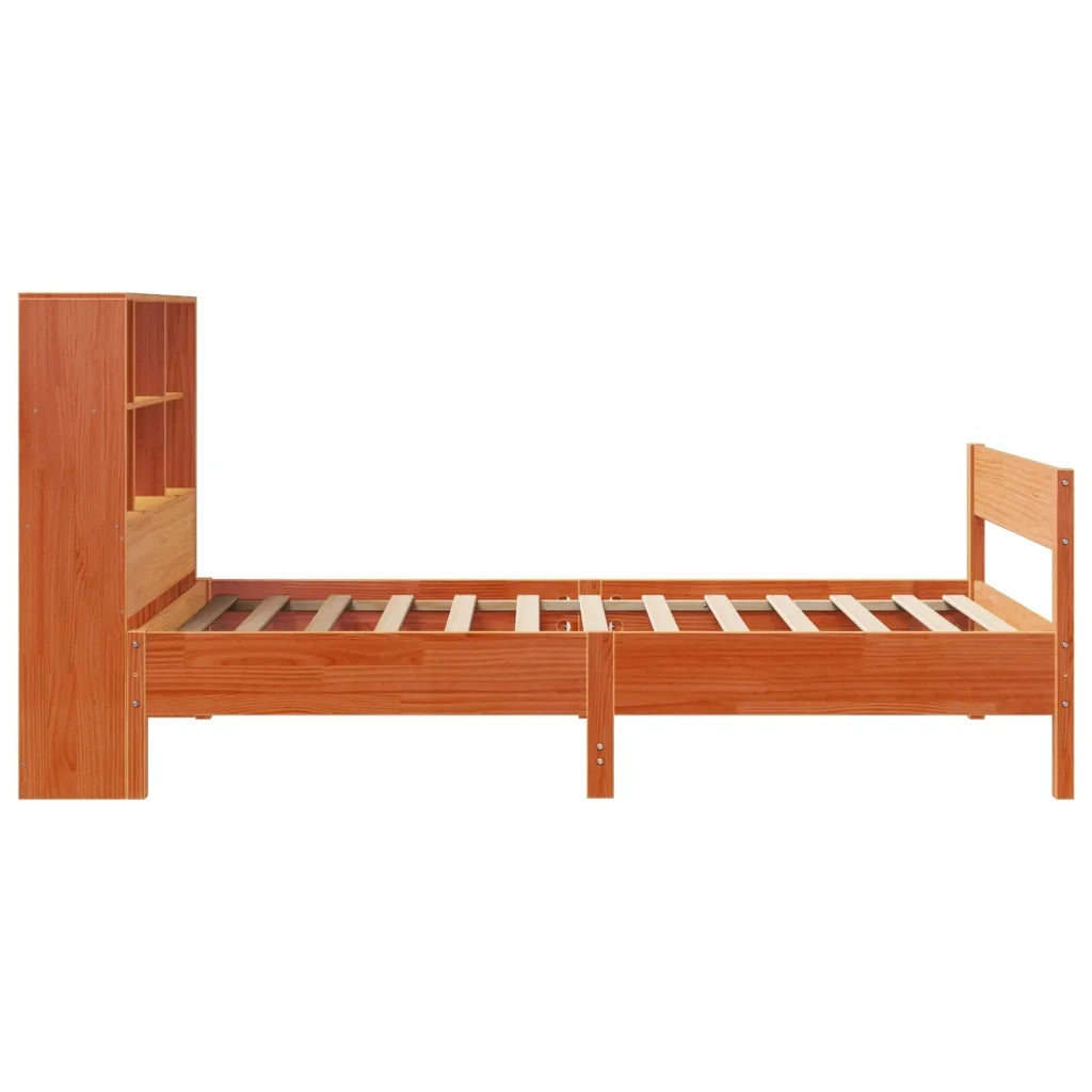 Letto Libreria senza Materasso Marrone Cera 75x190 cm in Pino 3323013