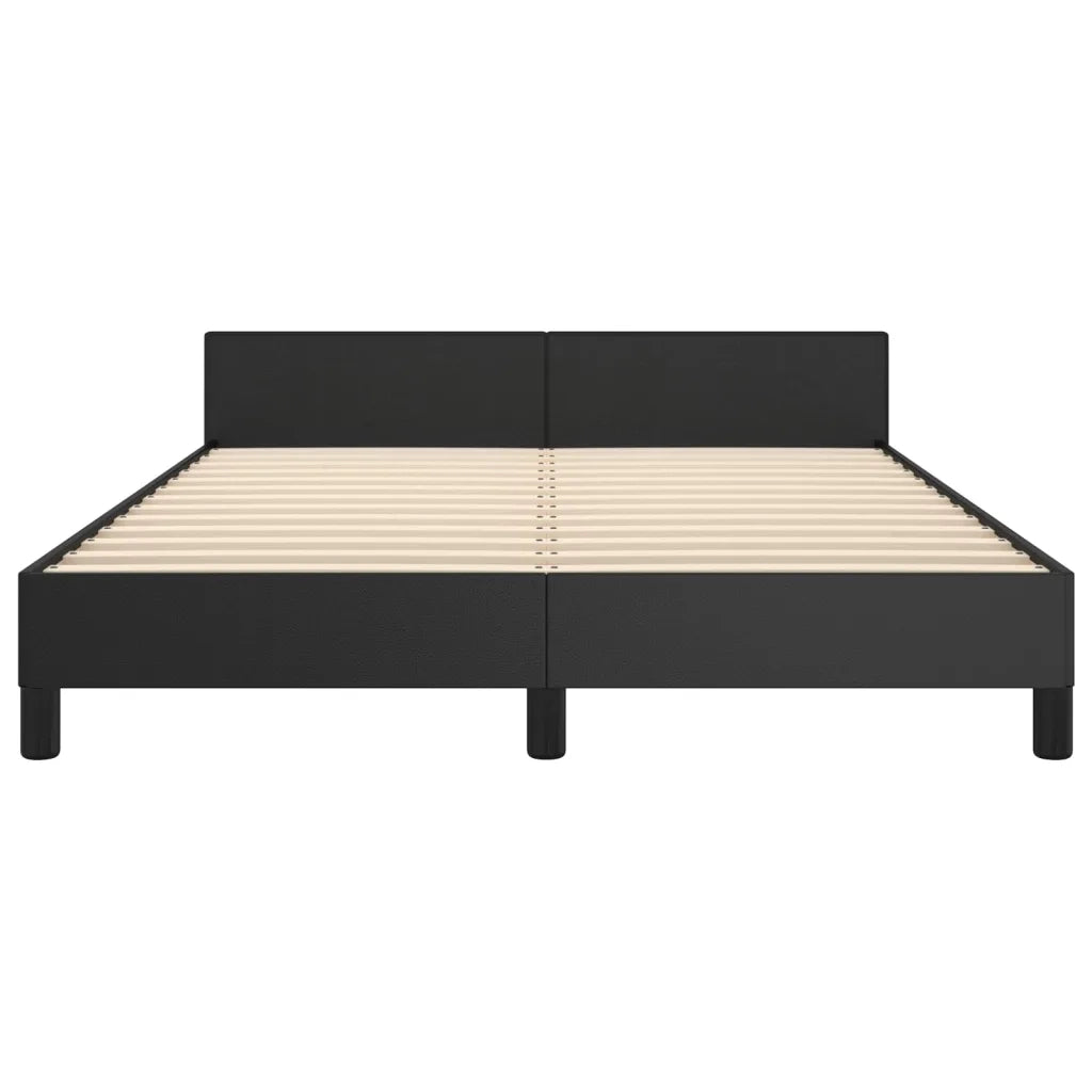 Giroletto con Testiera Nero 140x200 cm in Similpelle 3125573