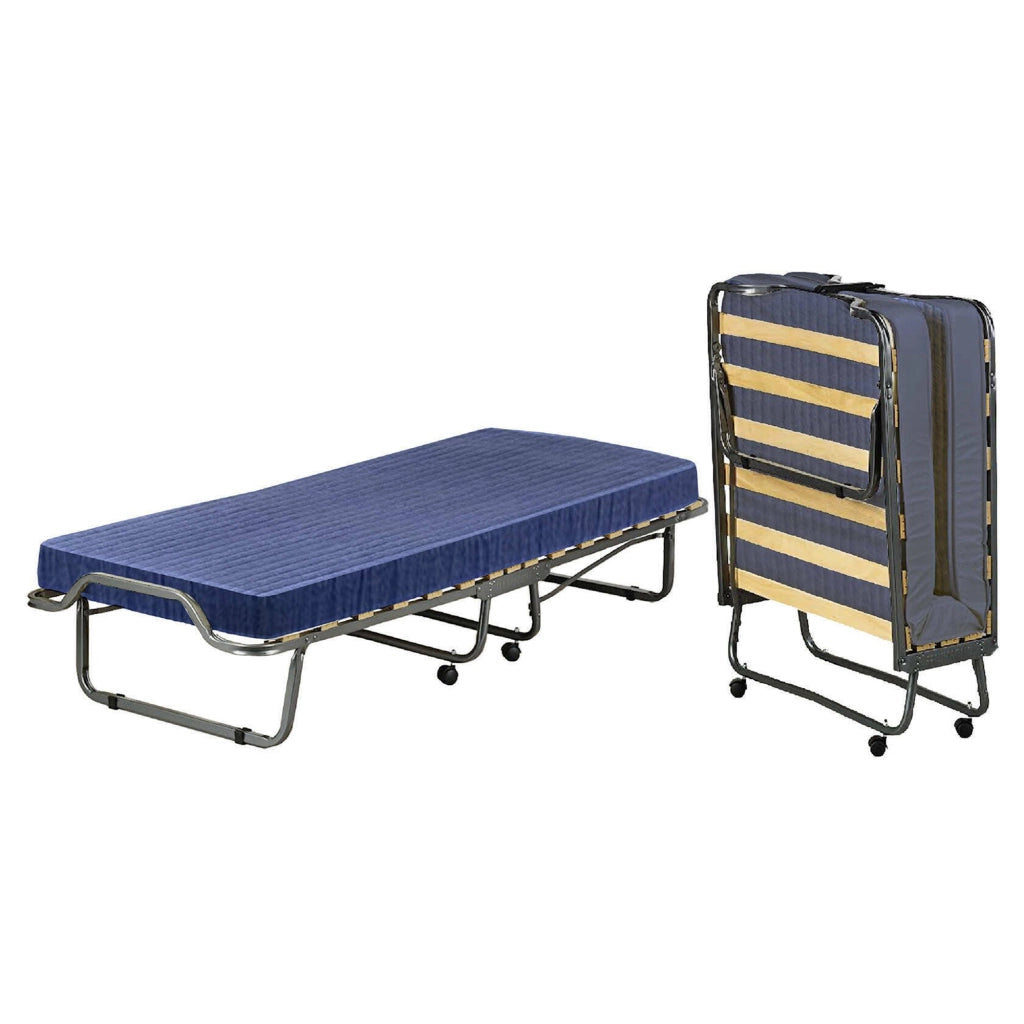 Letto pieghevole Nemesi, Brandina singola ortepedico e pieghevole, 100% Made in Italy, con materasso da 80x190 cm incluso