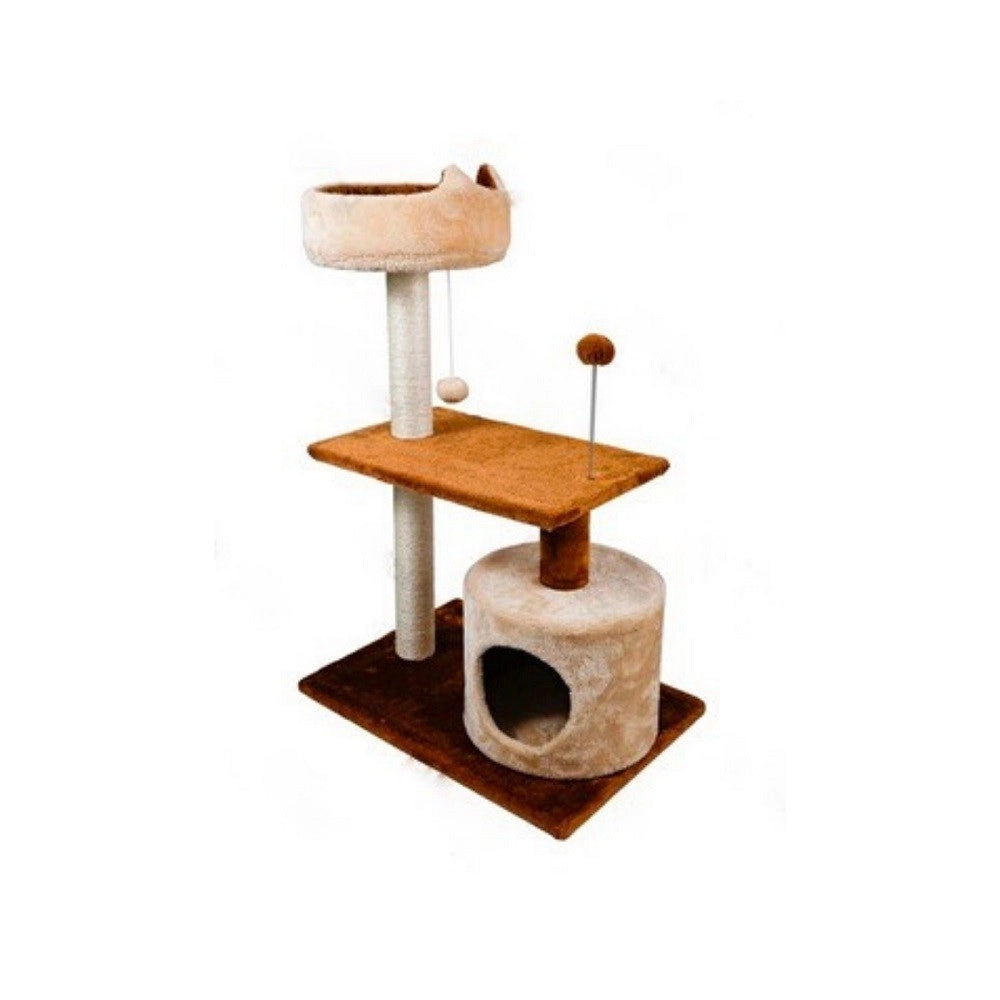 Trade Shop - Tiragraffi Ad H Per Gatti 56 X 41 X H.87cm Resistente Stabile Tessuto In Peluche -