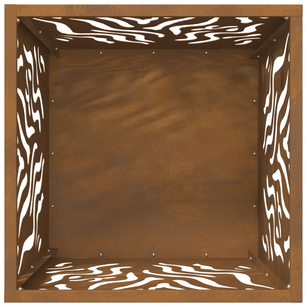 Focolaio Quadrato 40x40x40 cm in Acciaio Invecchiato