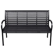 Panca da Giardino Nera 116 cm Acciaio e WPC 319578