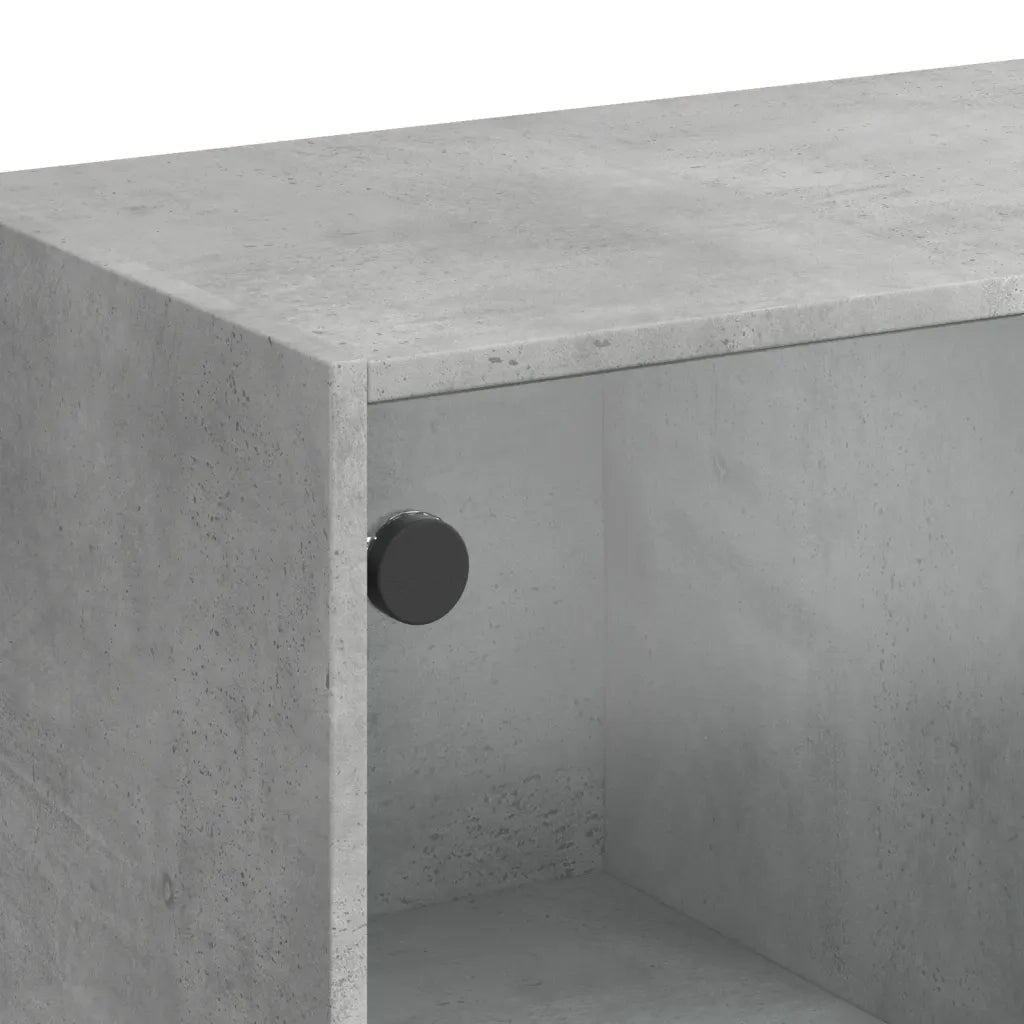 Credenza | Madia | Buffet da pranzo | Armadio da pranzo con Ante Grigio Cemento 68x37x142 cm Legno Multistrato