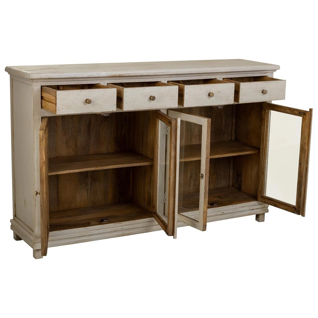 Credenza in legno beige, 160x40x100 cm