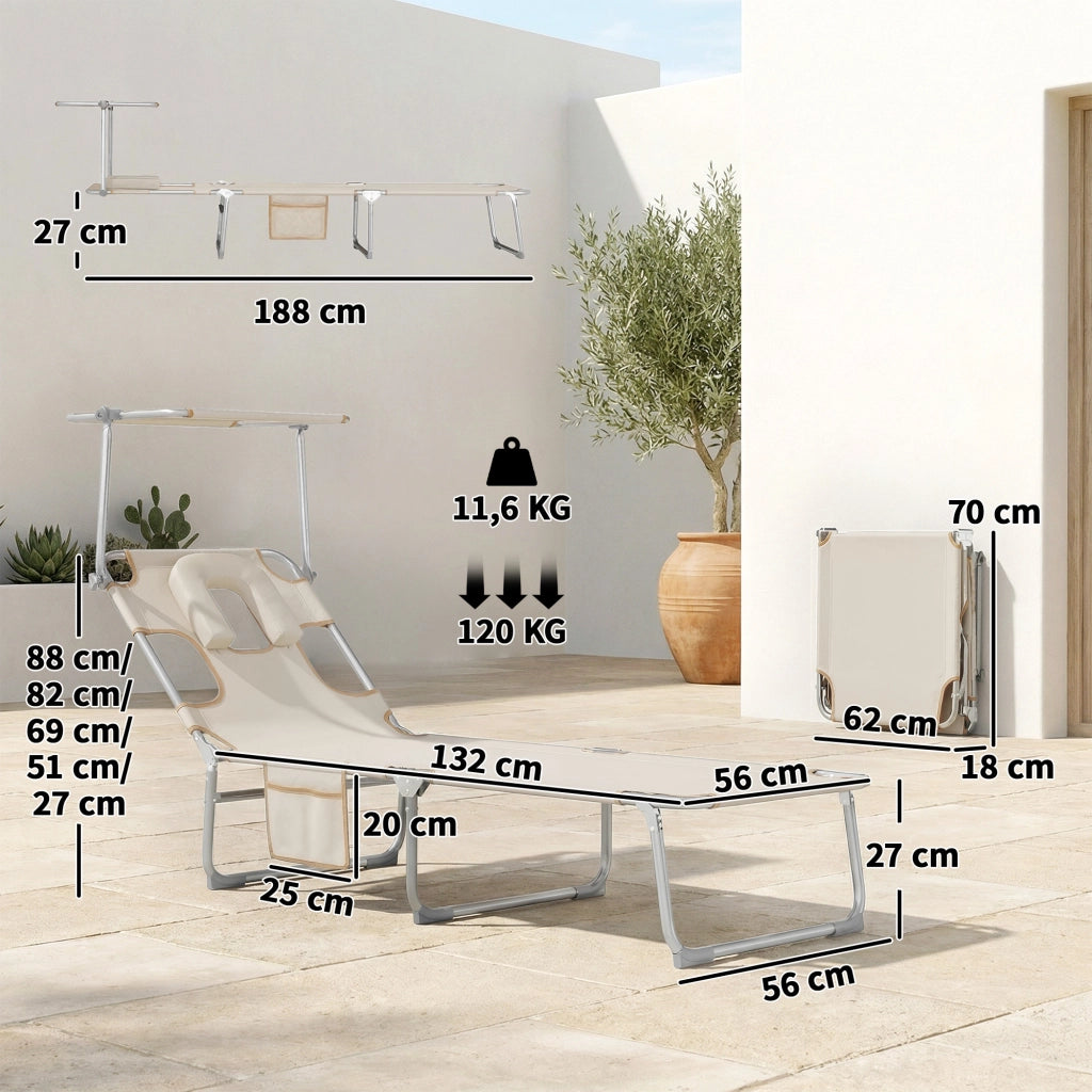 Poltrona reclinabile pieghevole con dosel 360¡ã ¨C zephmum ¨C Beige
