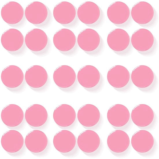 30 pezzi di forti magneti per lavagne e whiteboard - magneti rotondi per frigoriferi, decorativi piccoli magneti per lavagne, scuole, uffici - minimagneti con forte aderenza per foto e note (rosa)