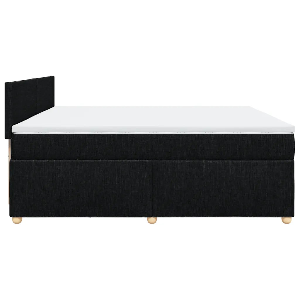 Giroletto a Molle con Materasso Nero 200x200 cm in Tessuto