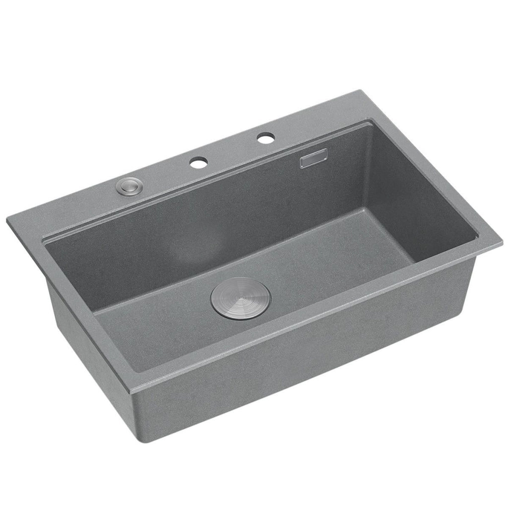 Lavello In Granito Marc 110 Workstation Grey Metallic Tappo oro