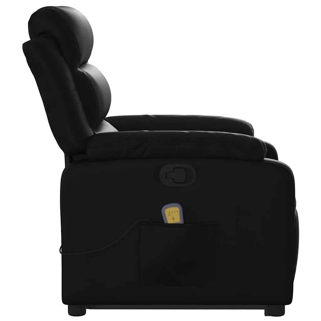 Poltrona | Sedia Relax Alzapersona Reclinabile Massaggio Nero Similpelle