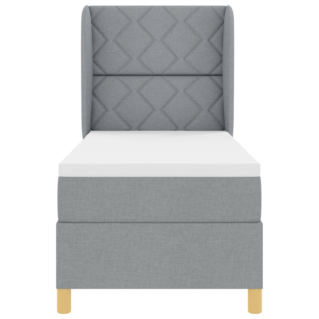 Letto a Box con Materasso Grigio Chiaro 80x200 cm Tessuto
