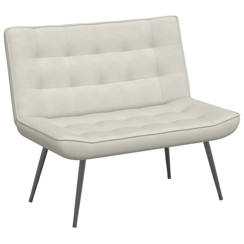 vidaXL Panca Crema 110x74x84 cm in Velluto