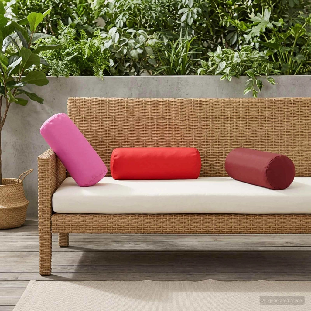 Federa 6 pcs HEERLEN Rosa Ø 15 x 40 cm Poliestere 923336