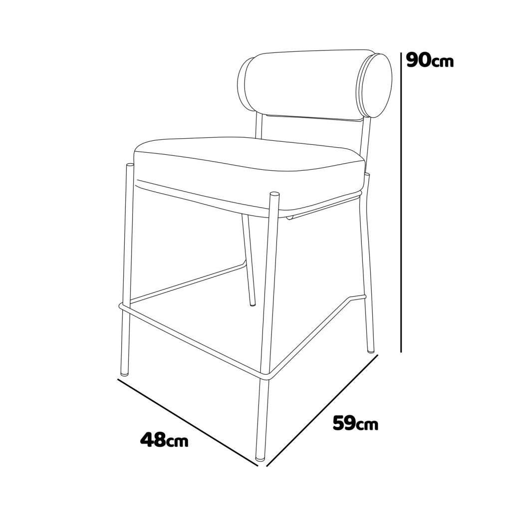 Sapporo - Set di 2 sgabelli di design in metallo e velluto a coste
