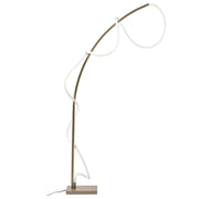 STRING Piantana LED da Terra 50W 3000K Colore Oro Satinato - Design Moderno a 360 Gradi per Interni - Lampada in Metallo e Silicone - Rossini