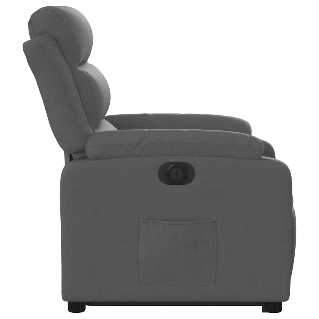 Poltrona Alzapersona Reclinabile Elettrica Grigio Scuro Tessuto 3205005