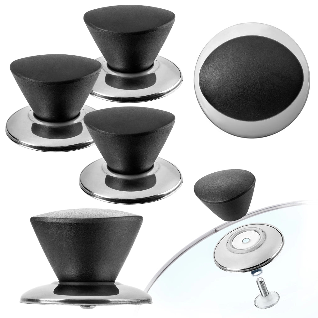 Pomello per coperchio KADAX, pomello per coperchio pentola, pomello per padella, nero, 3 pezzi