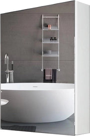 Specchio per bagno - 500x650mm - Bianco - Cornice in alluminio - a specchio - cassettone