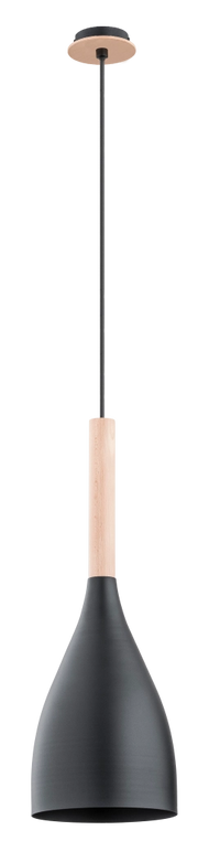 Lampada a sospensione rustica nera legno E27 Juice