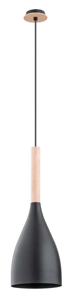 Lampada a sospensione rustica nera legno E27 Juice