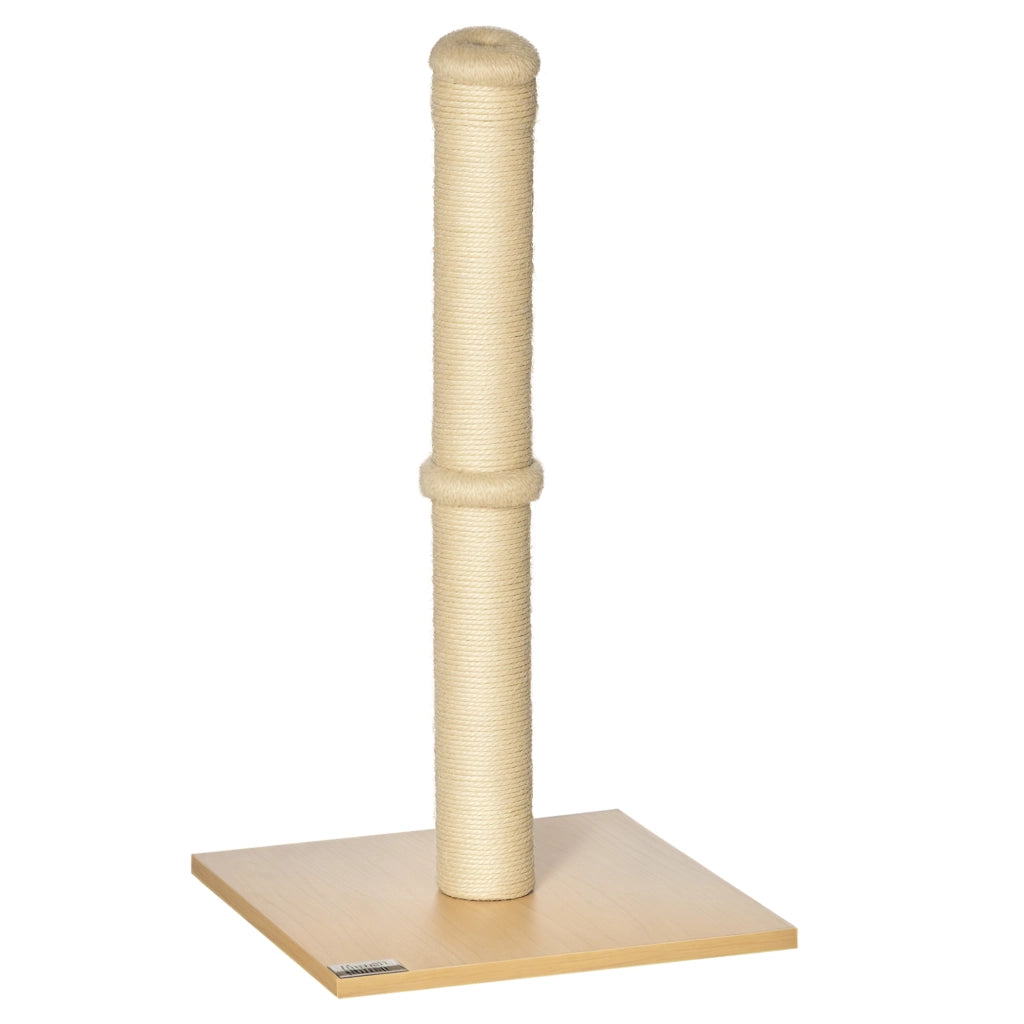 Tiragraffi per Gatti con Palo e Corda Sisal ¨C Zephmum ¨C Beige e Quercia 60 cm
