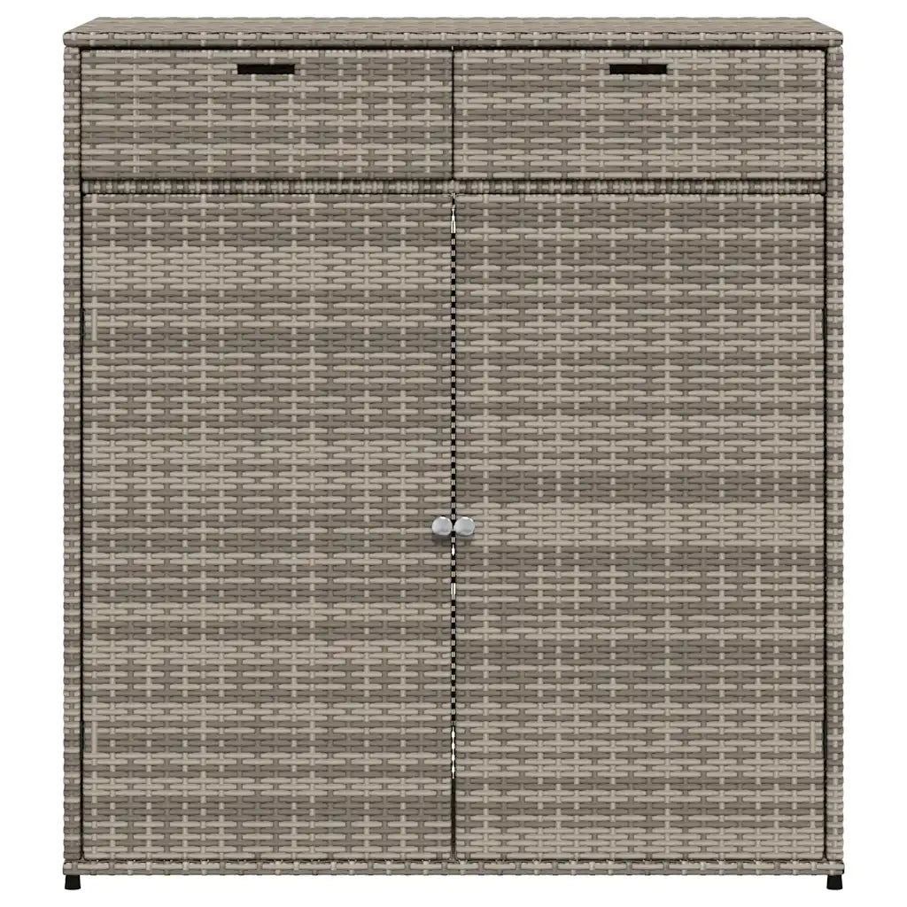 Armadietto Portaoggetti Giardino Grigio 105x55x113cm Polyrattan 365565
