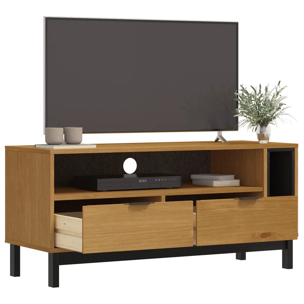 Mobile TV FLAM 110x40x50 cm in Legno Massello di Pino 357820