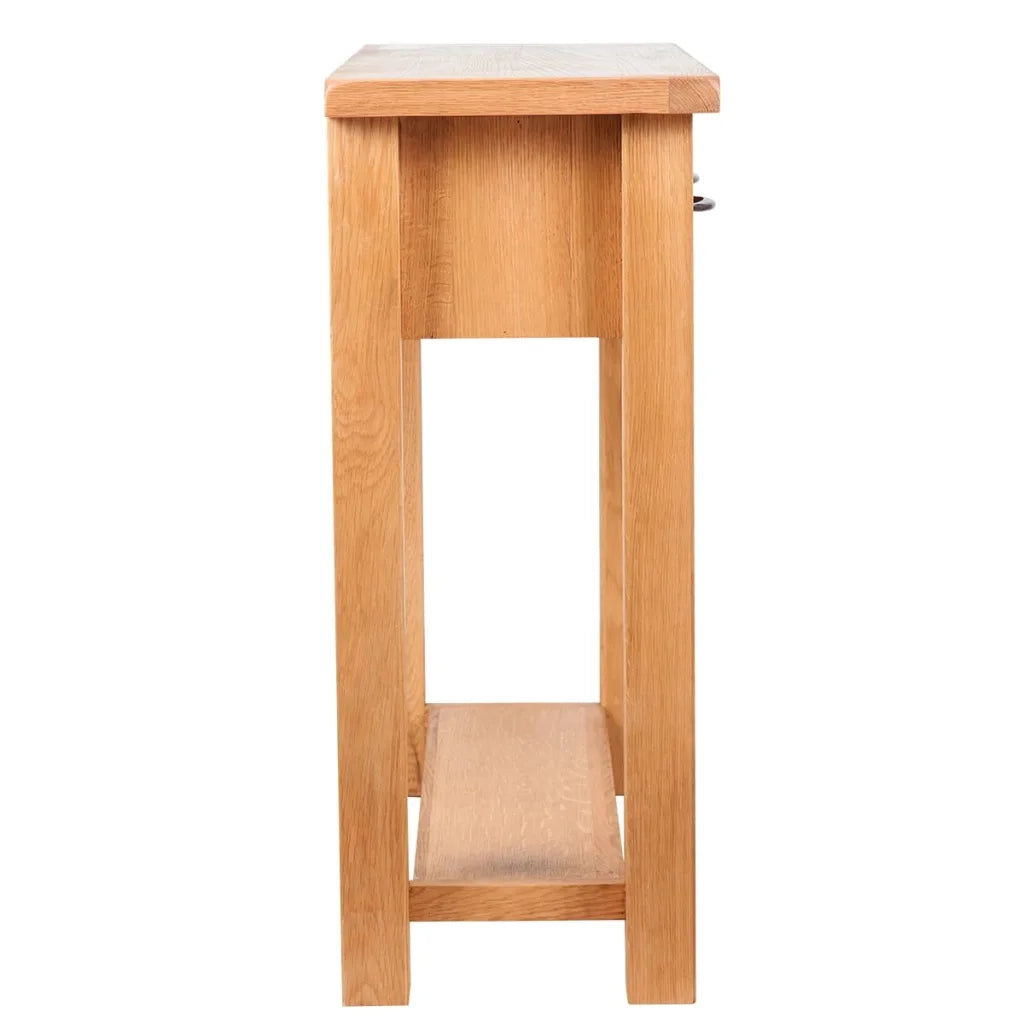 Tavolo Consolle con 2 Cassetti 83x30x73cm in Massello di Rovere 241675