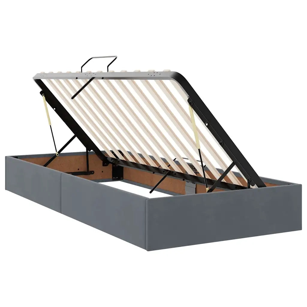 Letto con Contenitore Grigio scuro 180 x 200 cm Velluto