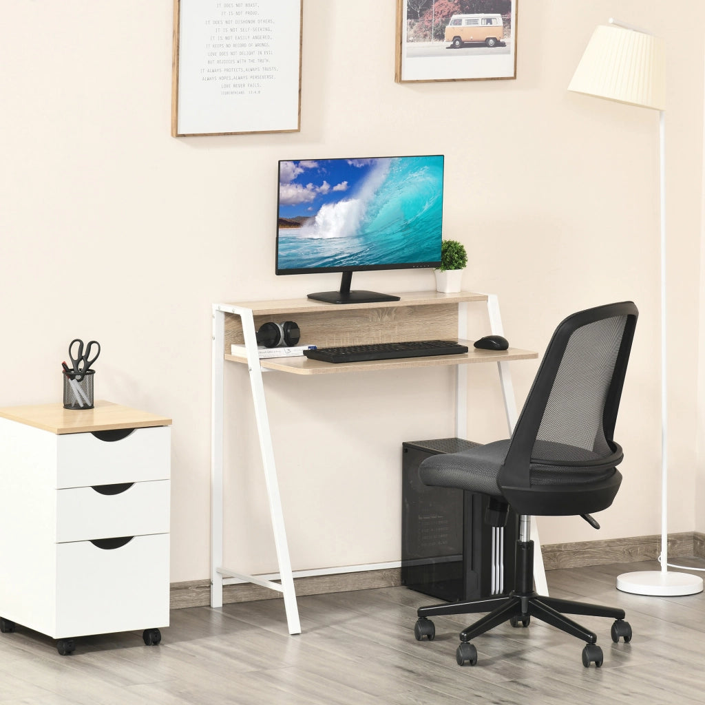 Scrivania Moderna ¨C zephmum ¨C Rovere/Metallo 84x45x85cm