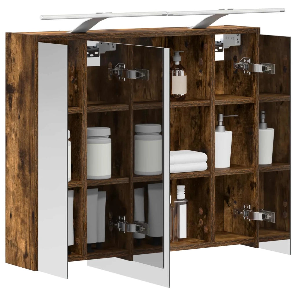 Mobiletto per specchio da Bagno | Armadio da bagno Rovere fum¨¦ 73,5 x 16 x 62,5 cm
