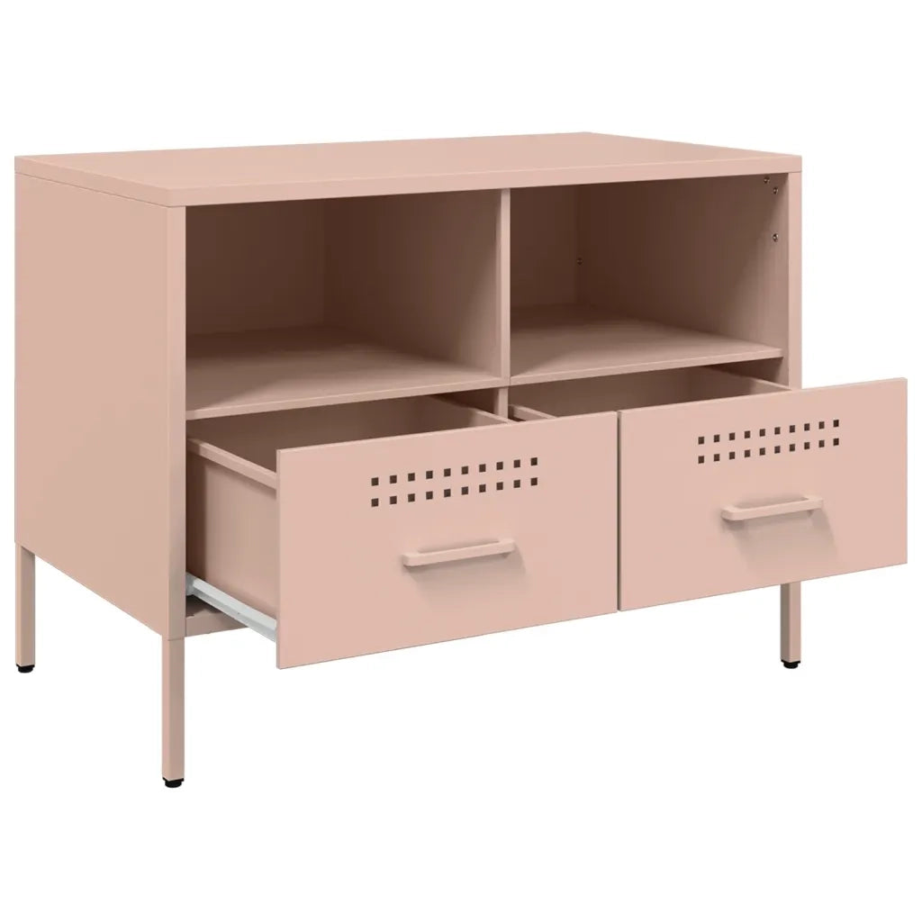 Mobili TV 2pz Rosa 68x39x50,5 cm in Acciaio 843045