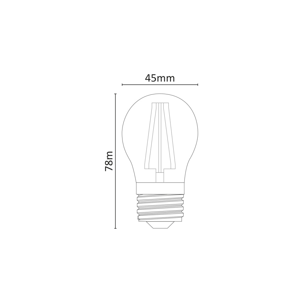 Alcapower Lampadina LED G45 a Filamento E27 6W 810lm 3000K Luce Calda - Vetro Trasparente, Efficiente e Durevole per Illuminazione d'Interni