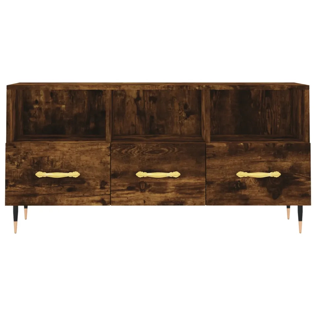 Mobile Porta TV Rovere Fumo 102x36x50 cm in Legno Multistrato 829017