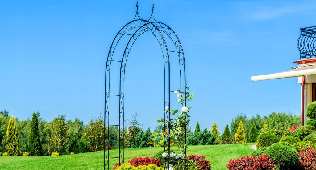 Arco da giardino in metallo KADAX per fiori, rose e piante rampicanti, supporto da 281 cm