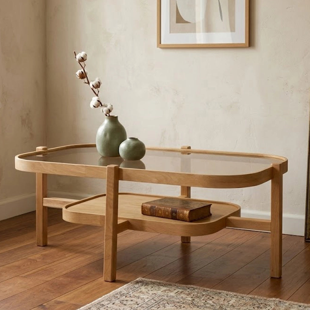 Sorbolo, Tavolino da Salotto un Vano, 110x70x48h cm Marrone Rovere