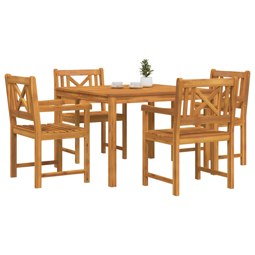 Set da Pranzo da Giardino  5 Pezzi Legno Massello di Acacia
