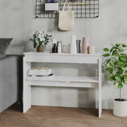 Tavolino Consolle-Tavolino da soggiorno-Tavolo Bianco Lucido 102x30x80 cm Legno Multistrato