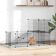Gabbia per Animali 20 Pannelli con Porta Nera 35x35 cm Acciaio 3114061