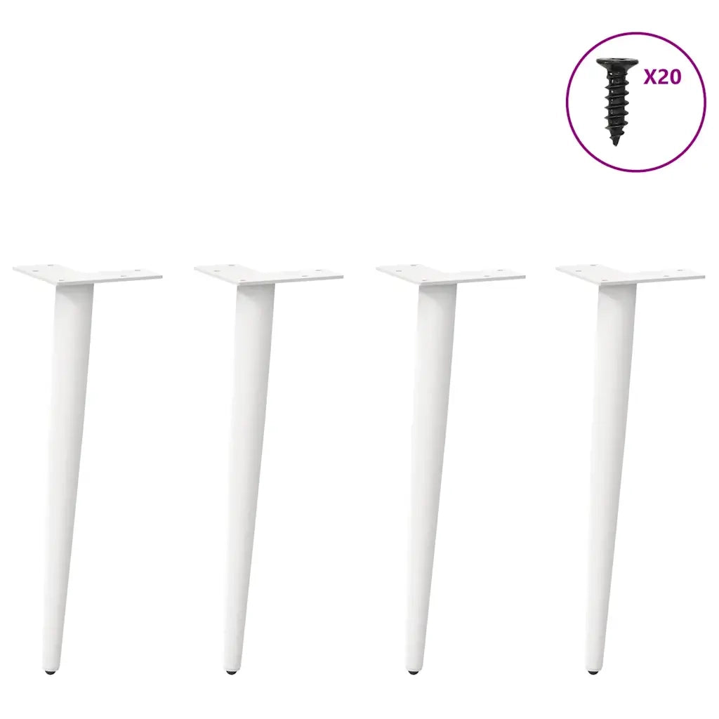 Gambe per Tavolino da Caff¨¨ Forma Conica 4 pz-Set di 4 Gamba per Tavolo Bianco 30-31 cm Acciaio