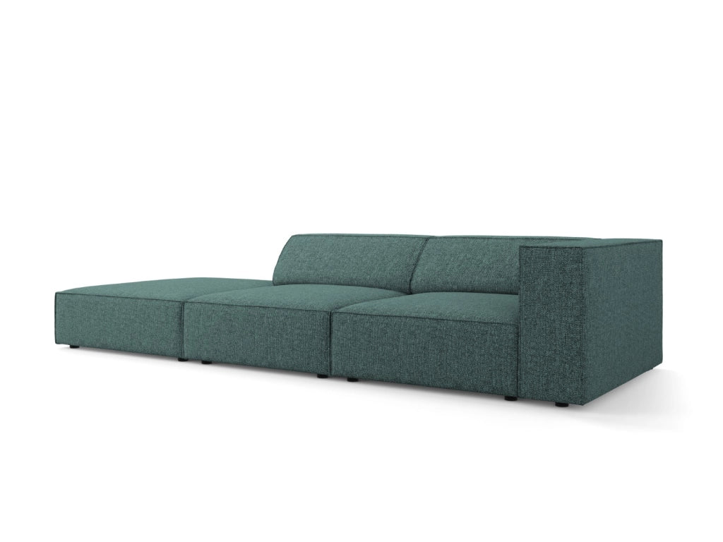 Cosmopolitan Design - Divano sinistro "Arendal" 4 posti in ciniglia petrolio 