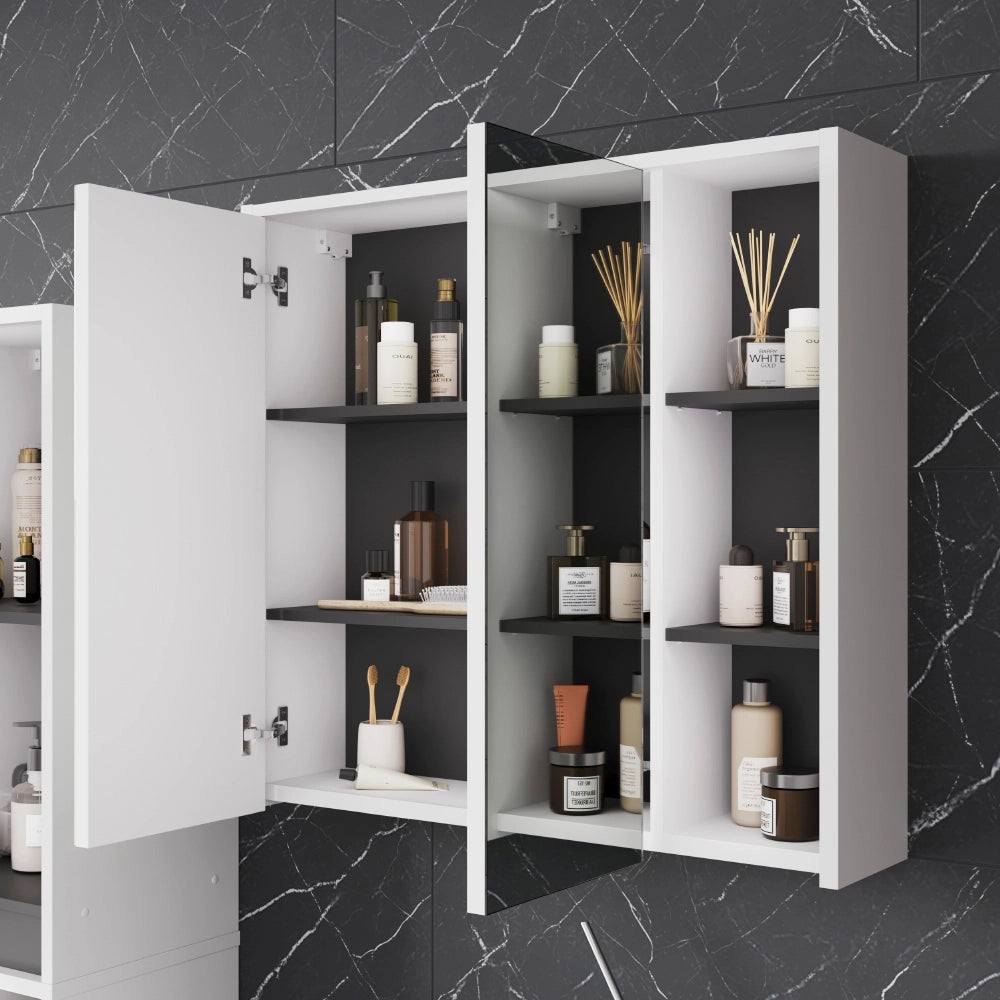 Vicco Set di mobili da bagno Bianco/Grigio 4 parti