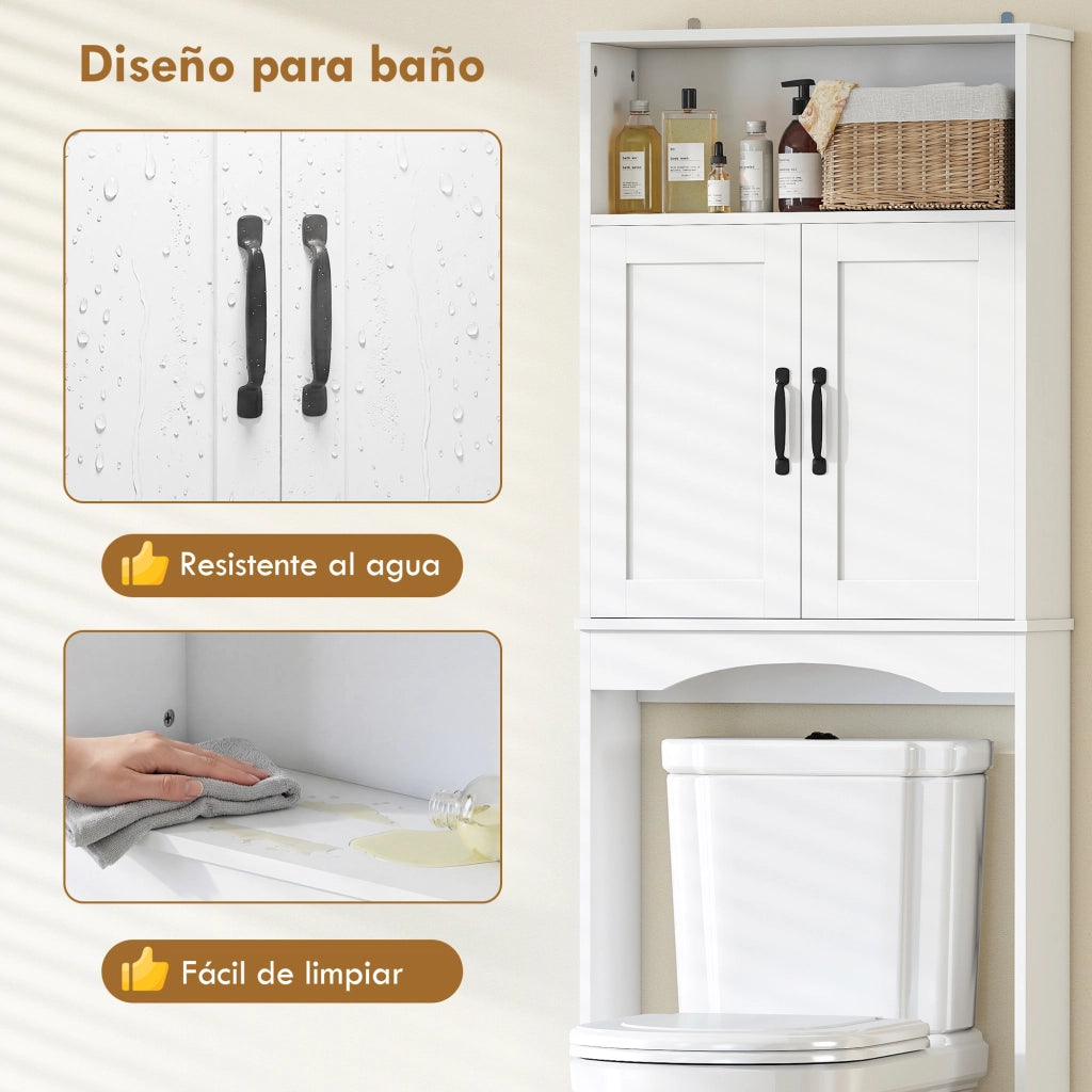 Armadietto per Bagno con 2 Ante ¨C Zephmum ¨C Bianco 64x21x173,5 cm
